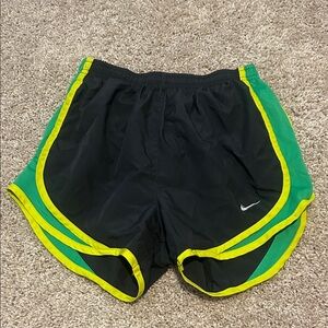 Nike Black Shorts with Green and Yellow Trim